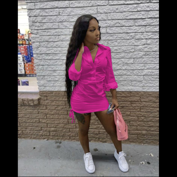 Women's Shirt Deep V Dress