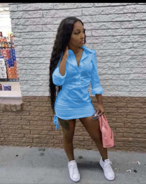 Women's Shirt Deep V Dress