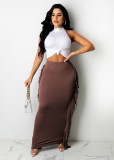 pencil fringed skirt