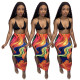 Ripped print bag hip skirt sexy European and American plus size womens skirt H1656
