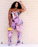 Womens digital printed tight-fitting two-piece suit  FFD1106