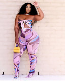 Womens digital printed tight-fitting two-piece suit  FFD1106