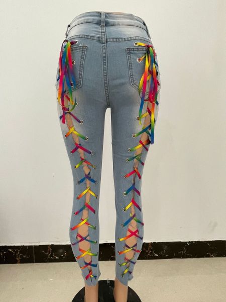 new modeling jeans womens straps denim nine pants 963