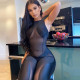 Women's winter new sleeveless tight-fitting mesh sexy hollow round neck jumpsuit women