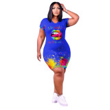 Fashion casual positioning printing dress GH049
