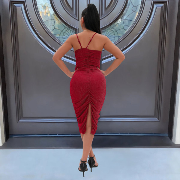 Suspender sexy sparkling skinny nightclub dress