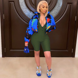 Casual Sports Masonry Zip Jumpsuit