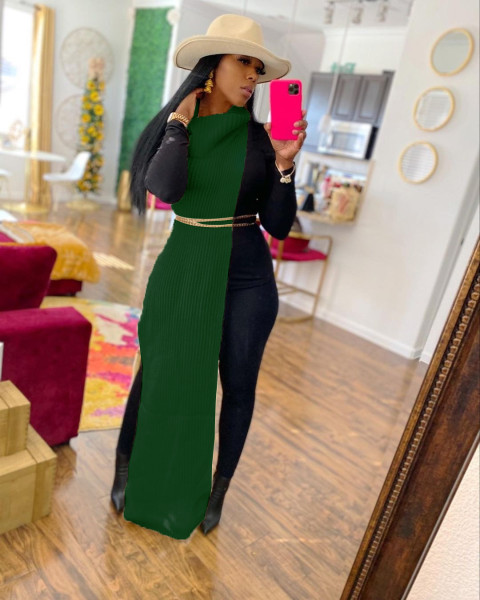 sexy side slit dress nightclub dress
