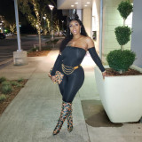 Fashion Chest Wrap Slim Gloves Jumpsuit Nightclub