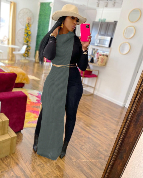sexy side slit dress nightclub dress