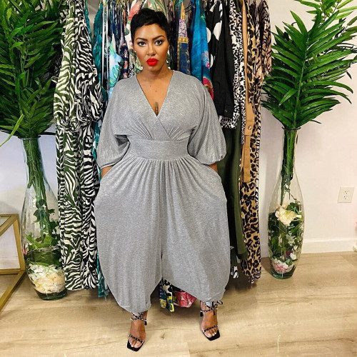 Sexy Deep V Loose Waist Jumpsuit