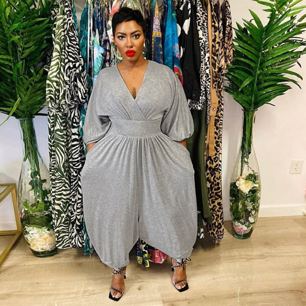 Sexy Deep V Loose Waist Jumpsuit