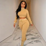 Sexy Long Sleeve Lapel Printed Two-Piece Tracksuit