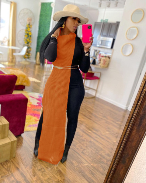 sexy side slit dress nightclub dress