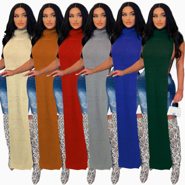 sexy side slit dress nightclub dress