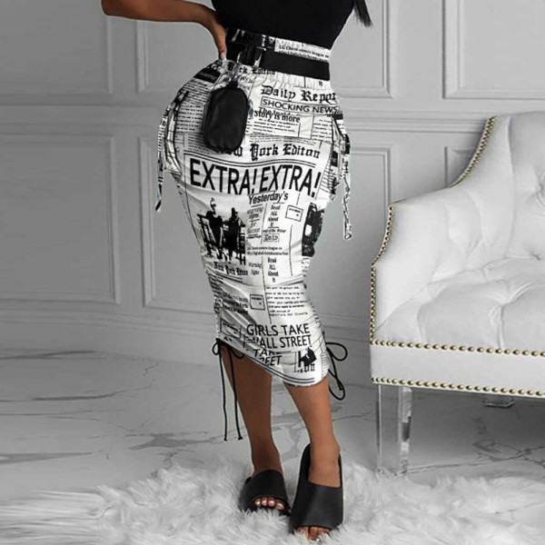 Sexy Bandage Slim Pocket Hip Skirt Bottom Skirt