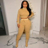 Sexy Long Sleeve Lapel Printed Two-Piece Tracksuit
