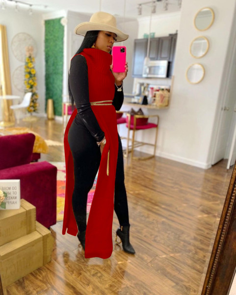 sexy side slit dress nightclub dress