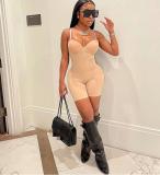 Women's Women's Sexy Backless Sling Slim Bodysuit with Chest Cotton