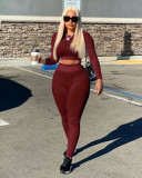 Women's Sexy Ladies Show Waist Sweater Cloth Splicing Versatile Fashion Casual Suit
