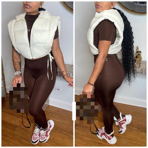 Women's Fashion Casual Short Sleeve Cropped Navel Top Tight Basement 2 Piece Set