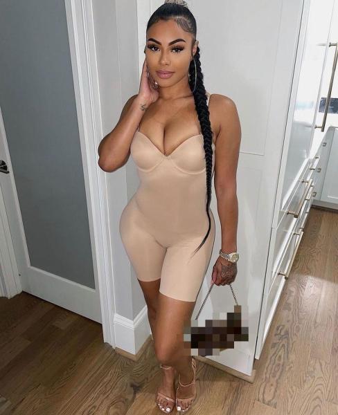 Women's Women's Sexy Backless Sling Slim Bodysuit with Chest Cotton