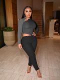 Women's Fashion Contrast Color Stitching Design Sexy Hollow Pit Strip Jumpsuit