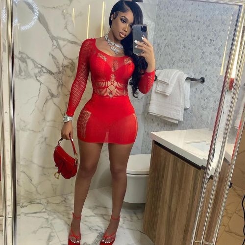 Women's Sexy Hollow Lingerie Sexy Mesh Swimwear Nightclub Dress