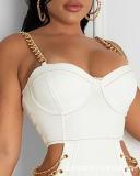 Women's Sex Metal Chain Tie Sling Dress