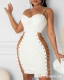 Women's Sex Metal Chain Tie Sling Dress
