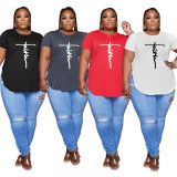 Signature Offset Spring/Summer Cropped T-Shirt