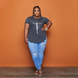 Signature Offset Spring/Summer Cropped T-Shirt