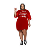Solid Color Splicing Sleeves Loose Casual Round Neck Ladies Explosive Large Size T