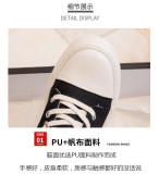 Platform high-top shoes women's side zipper canvas lace-up casual sneakers platform shoes
