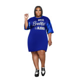 Solid Color Splicing Sleeves Loose Casual Round Neck Ladies Explosive Large Size T