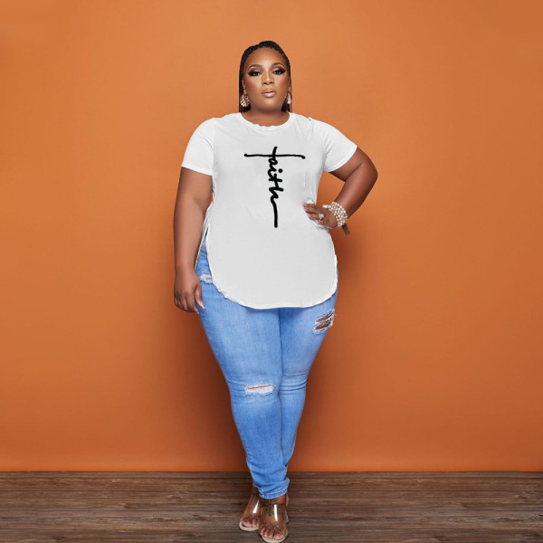 Signature Offset Spring/Summer Cropped T-Shirt