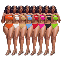 Summer Split Swimsuit Women's Beach Sexy Solid Color Vacation Bikini Summer Split Swimsuit Women's Beach Sexy Solid Color Vacation Bikini