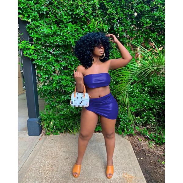 Women's summer leather tube top skirt sexy nightclub suit women
