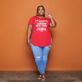 Featured Letters Fashion Offset Print Spring/Summer Cropped T-Shirt