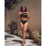 Summer Split Swimsuit Women's Beach Sexy Solid Color Vacation Bikini