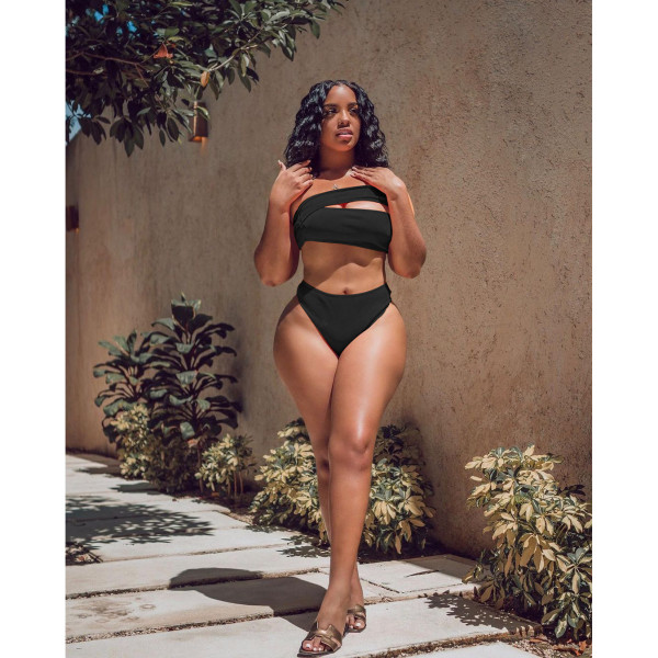 Summer Split Swimsuit Women's Beach Sexy Solid Color Vacation Bikini
