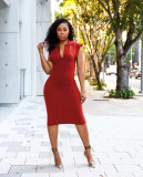 women's fashion sleeveless solid color dress