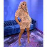 Women's summer nightclub style sequins short-sleeved zipper jacket shorts suit women