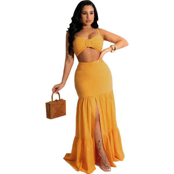 Fashion sexy two-piece wrap chest