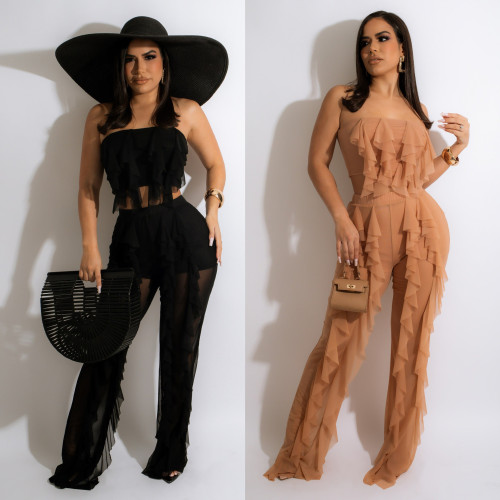 Fashion sexy wrap chest mesh see-through beach wind sunscreen suit Air conditioning shirt