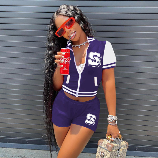 Sports and leisure short-sleeved shorts jacket suit two-piece suit women