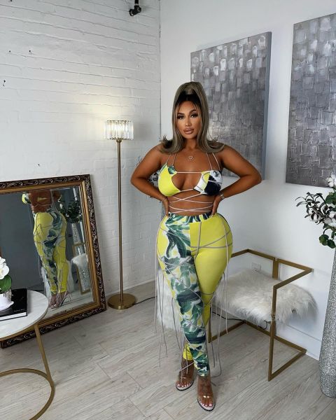 Casual fashion sexy positioning printing spring and summer bikini swimsuit 5 color suit