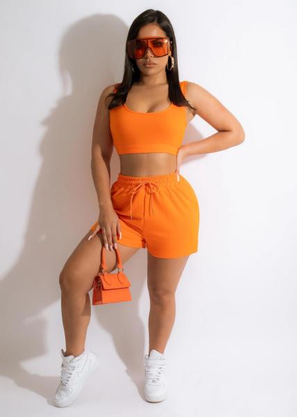 Sexy women's solid color sports and leisure two-piece suit