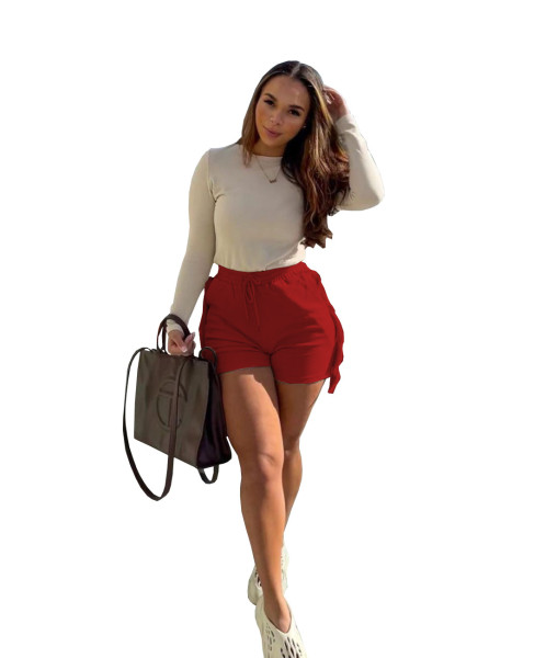 Women's Fashion Casual Solid Color Classic Fringe Women's Pants Shorts Double Pocket