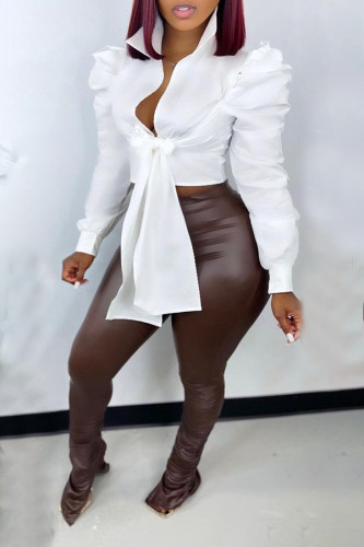 Women's Sexy Corset Tie-Up Shoulder Shirts